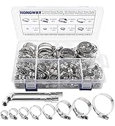 Hose Clamp, HongWay 78 Pack Stainless Steel Assortment Adjustable Range 1/4-2in(6-51mm), 304 Stai...