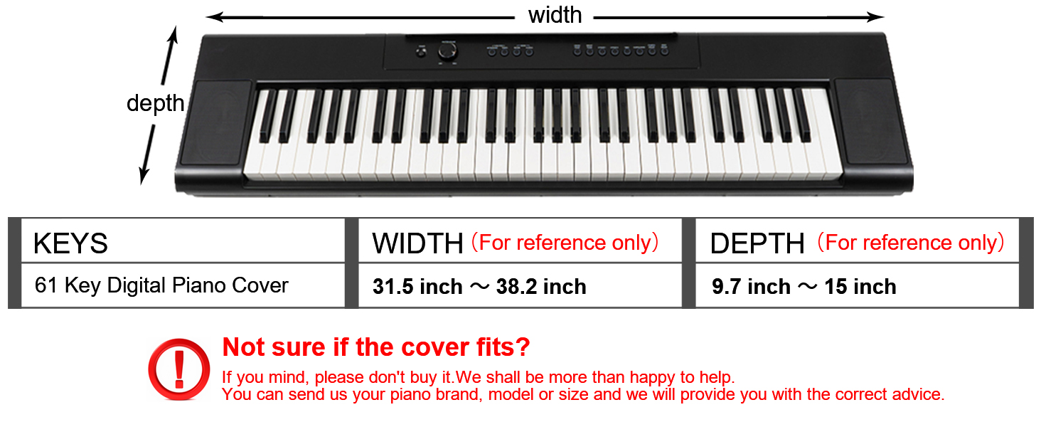 61 key keyboard dust cover