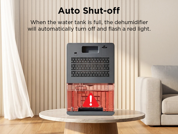 dehumidifier with auto shut off when tank is full overflow protection for home