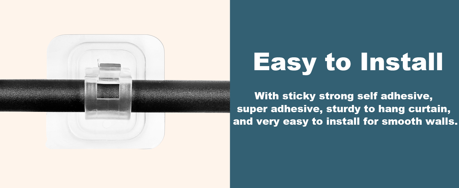 no drill curtain rod holder
