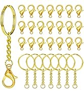 120pcs Keychain Rings with Chain Set for Jewelry Making,60pcs Split Key Rings with Chain and Jump...