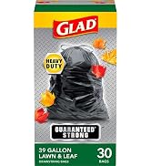 Glad Extra Large Drawstring Lawn and Leaf Bags, 39 Gallon, 30 Count