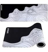 Black and White Large Gaming Mouse Pad, Waterproof Desk Mat for Keyboard and Mouse, Stitched Edge...
