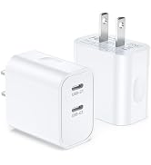 2Pack iPhone 15 Charge Block, Dual USB C Fast iPhone Charger Block, 2-Port USB-C Power Adapter Wa...