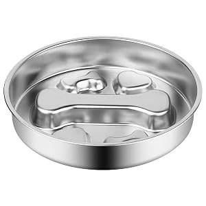 stainless steel slow feed dog bowl