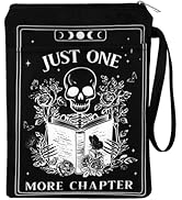 VeloKomo Gothic Book Sleeve Gift - Just One More Chapter Skeleton Black Tarot Card Zipper Books C...