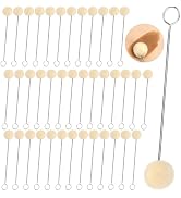TLKKUE 60Pcs Wool Daubers with Metal Handle, Wool Daubers Ball Brush, Leather Dye Applicator, Lea...