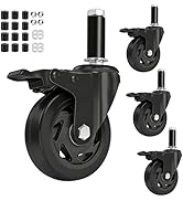 5 Inch Prep Table Caster Wheels, Heavy Duty Expanding Stem Casters Fit for 7/8" to 1-5/8" Tube Le...