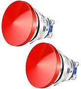 Taiss 2PCS 22mm Mushroom Head Push Button Switch SPST IP65 Waterproof Momentary Push Button Switc...