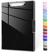 Piasoenc Clipboard with Storage, 8.5x11" Clip Boards with 2 Storage Case and A4 Paper Folder, Cle...
