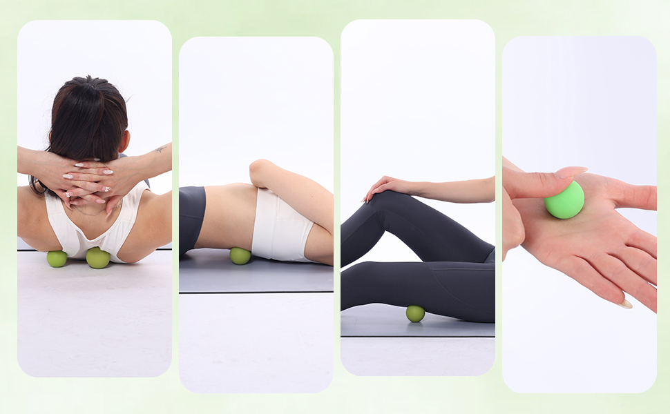 Physical Foot Yoga Massage Lacrosse Balls with Carry Bag & Book Guides