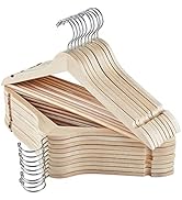 ELONG HOME Solid Wooden Hangers 30 Pack, Slim Wood Coat Hangers with Extra Smooth Finish, Precise...