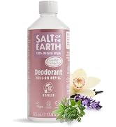 Natural Deodorant Roll On Refill by Salt of the Earth, Lavender & Vanilla - Vegan, Long Lasting P...