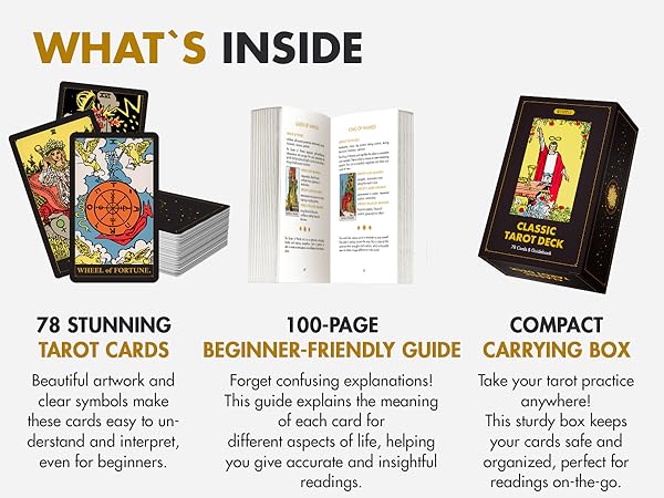 beginner tarot deck with meanings classic tarot wyspell tarot deck with guide book dark tarot deck