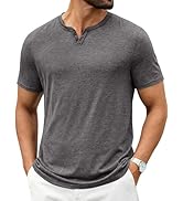 COOFANDY Men's T Shirts Short Sleeve Casual V Neck T-Shirt Soft Notch Neck Tee Classic Plain Shirts