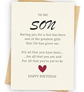To My Son, Birthday Card for Son, Son Birthday Card, Birthday Card Son, Birthday Card Son, Happy ...