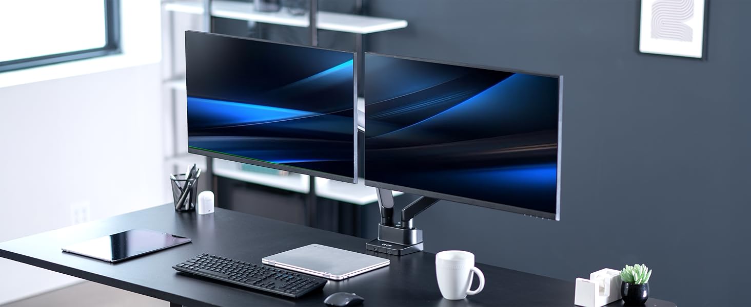 DUAL MECHANICAL SPRING DESK MOUNT DUAL MONITOR DESK MOUNT COUNTERBALANCE DUAL ARM MONITOR MOUNT