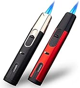 Cponmist 2 Pack Butane Torch Lighter, Refillable and Adjustable Butane Lighter, Pen Lighter with ...