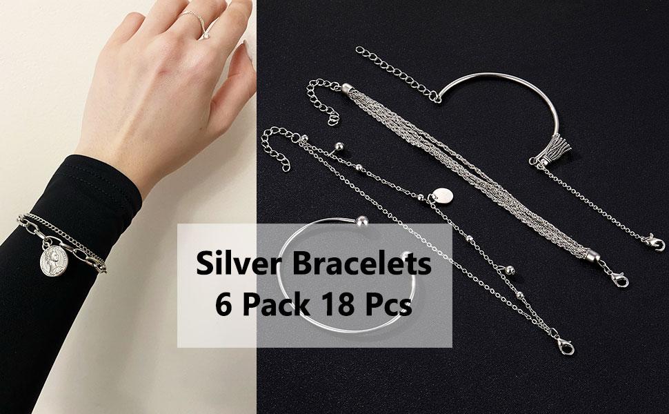silver bracelet set