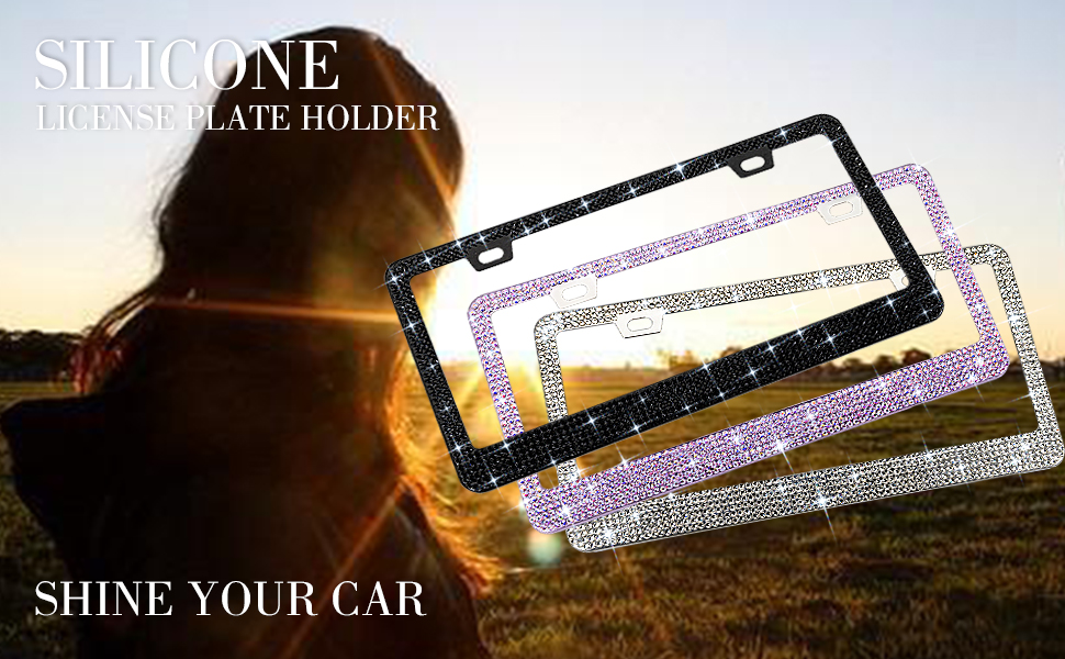 bling license plate frame license plate frames for women black bedazzled license plate frame
