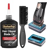 BarberTop Premium Hair Clipper Blade Lubricating Oil for Clippers, with Oil Dip Box and Barber Cl...