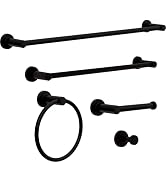 Franklin Brass WAK65-MB Wake 5-Piece Bath Accessory Set, Matte Black