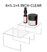 Hexsonhoma Acrylic Shelf Riser 6x5.1x4 pack of 2, Clear Acrylic Stand for Figure, Cosmetics, Bags...