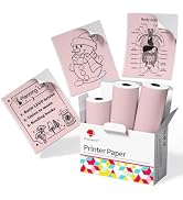 Phomemo Pink Self-Adhesive Thermal Paper, Glossy Printable Sticker Paper for Phomemo T02/M02X/M02...