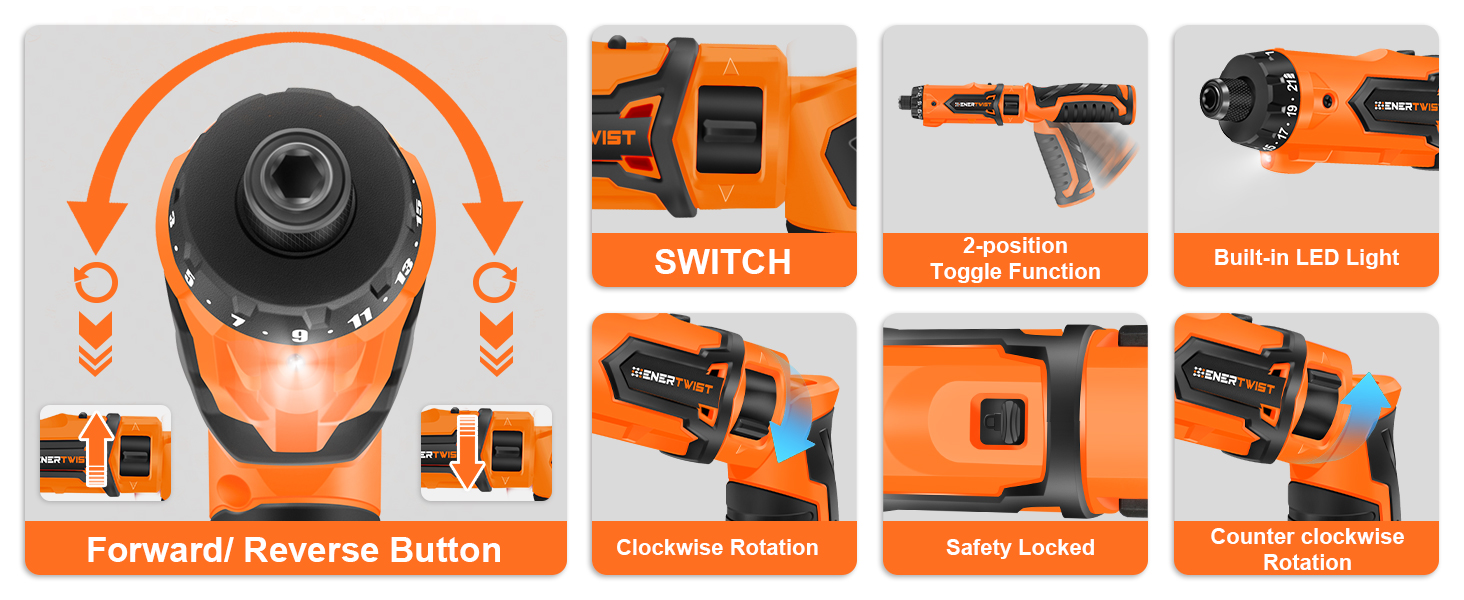 8V Cordless Electric Screwdriver Set with 1Hr Fast Rechargeable