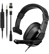 Joso Wired One Ear Headset with Mic, Single Ear Headset for PS5/PS4/Xbox/Switch/PC/iPad/Mac & Tab...