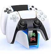 PS5 Controller Charging Station with RGB Lights and Switch, PS5 Controller Accessories PS5 Contro...