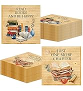 40Pc Vintage Paper Napkins Disposable for Book Lovers, Just One More Chapter Book Themed Party De...