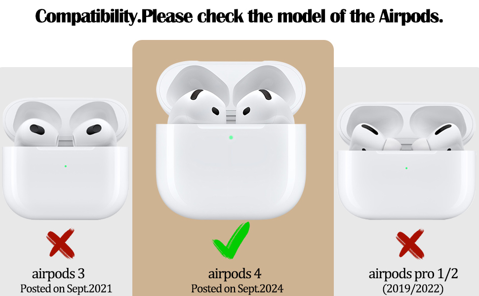 Airpods 4 Cases 2024 Cover Women Anti-Drop Silicone iPods 4 Earbuds Wireless