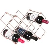 Buruis Countertop Wine Rack - 10 Bottle Wine Holder for Red White Wine Storage - Freestanding Met...