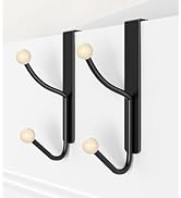 KitchLife Over The Door Hooks Hanger, Super Heavy Duty Metal Twin Double Hooks for Wreath Garland...