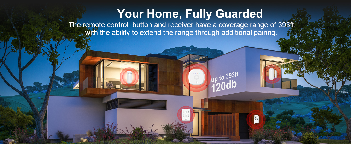 Wireless Home Security System with Wireless 24/7 Professional Monitoring - No Contract - Alexa