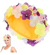 FAVOMOTO Colorful Large Size 3D Floral Petal Swim Cap for Women - Floral Caps Unique Design for E...
