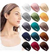15 Pack Headbands for Women Elastic Hair Bands Workout Running Turban Headwrap Non Slip Sweat Yog...