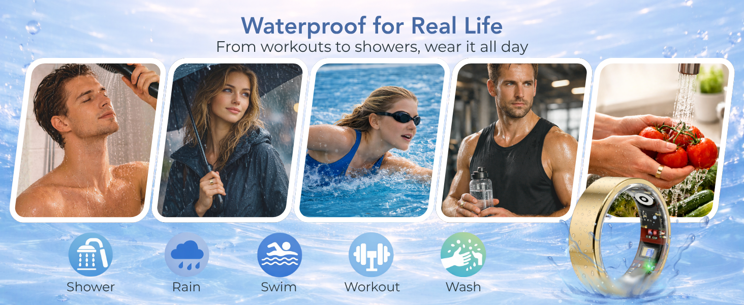 Smart ring designed for everyday wear, tracking sleep, activity, and overall wellness.