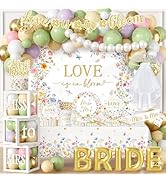 Love is in Bloom Bridal Shower Decorations - 233Pcs Miss to Mrs Tableware and Balloon Arch Garlan...