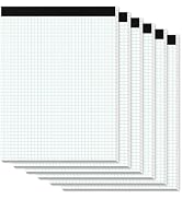 Zaviko Graph Paper Pads 8.5 x 11, 6 Pack, 4x4 Blue Quad Grid Paper Pad, White Quadrille Pad 8-1/2...