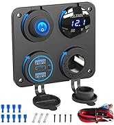 Marine Boat RV 12V Charger Socket Panel: OUFFUN 4 in 1 DC Power 12V Outlet Panel 56W Multi USB Fa...