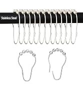 Stainless Steel Shower Curtain Hooks Rustproof Decorative Shower Curtain Rings for Shower Rods 12...