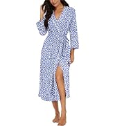 PrinStory Womens Robe Long Knit Bathrobe Lightweight Soft Robes Ladies Bath Robe