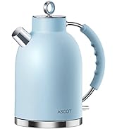 Electric Kettle ASCOT, Tea Kettle Hot Water Kettle Stainless Steel Kettle 1.6L 1500W Retro Tea He...
