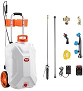 VEVOR Battery-Powered Sprayer with Wheeled Cart, 10 Gallons Electric Weed Sprayer, Adjustable 0-8...