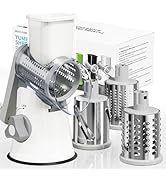 Nexsujo Rotary Cheese Grater Hand Crank, 3 Blades Slicer Shredder, Cheese Grater for Kitchen, Mul...