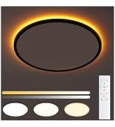 UprizeP Flush Mount Ceiling Light with Night Light, 11in LED Ceiling Lights with Remote Control, ...