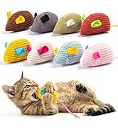 KesterlsShopping 8Pcs Catnip Cat Mice Toys Interactive Mouse Cat Toy for Indoor,Adult & Kitten Ca...