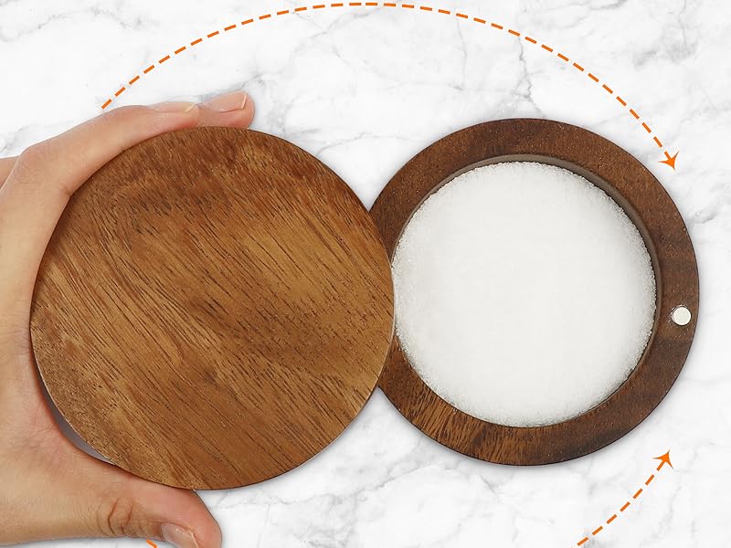 ZOVANO Acacia wood salt cellar without glue